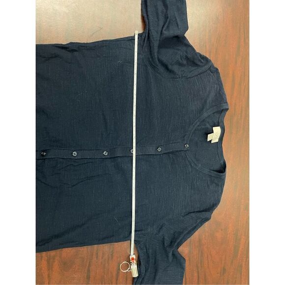 Loft Outlet Navy Button Up Blouse Size Large - Picture 5 of 6